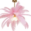 KARE Design Suspension Feather Palm rosé Ø87cm> Luminaires