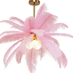KARE Design Suspension Feather Palm rosé Ø87cm> Luminaires