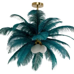 KARE Design Suspension Feather Palm vert Ø87cm> Luminaires