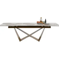 KARE Design Table à rallonges Connesso laiton 200(+60)x90cm><noscript><img width=