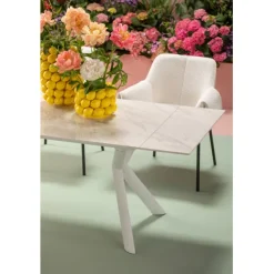 KARE Design Table à rallonges Xenia blanc 140(+30+30)x80cm><noscript><img width=
