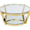 KARE Design Table basse Monocolo doré Ø90cm> Meubles