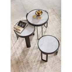 KARE Design Table basse Perelli noir (3/set)> Meubles