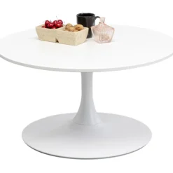 KARE Design Table basse Schickeria blanc Ø80cm> Meubles