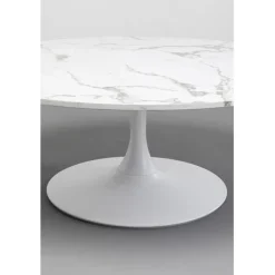 KARE Design Table basse Schickeria Marbre blanc Ø110cm><noscript><img width=