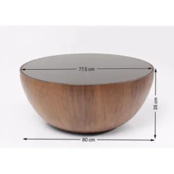 KARE Design Table basse Tear Drops noyer Ø80cm><noscript><img width=