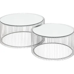KARE Design Table basse Wire argenté (2/Set)> Meubles