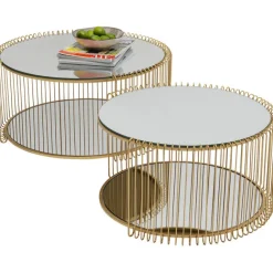 KARE Design Table basse Wire Double laiton (2/Set)><noscript><img width=