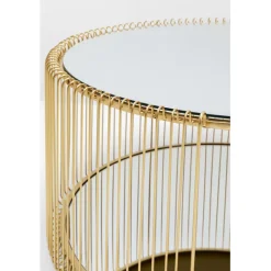 KARE Design Table basse Wire Double laiton Ø80cm><noscript><img width=