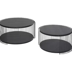KARE Design Table basse Wire Double noir bois (2/Set)> Meubles