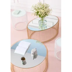 KARE Design Table basse Wire Uno laiton Ø80cm><noscript><img width=