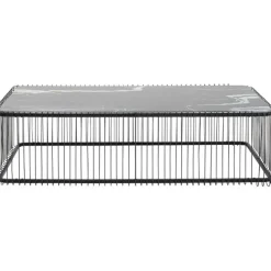 KARE Design Table basse Wire verre marbre noir 145x70cm> Meubles