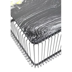 KARE Design Table basse Wire verre marbre noir 145x70cm><noscript><img width=