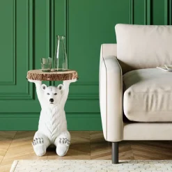 KARE Design Table d appoint Animal Polar Bear Ø37cm><noscript><img width=