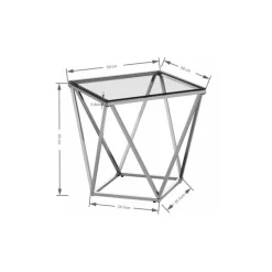 KARE Design Table d appoint Cristallo Chrome 50x50cm><noscript><img width=