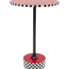 KARE Design Table d appoint Domero Checkers rouge Ø40cm> Meubles