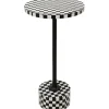 KARE Design Table d appoint Domero Chess noir blanc Ø25cm> Meubles