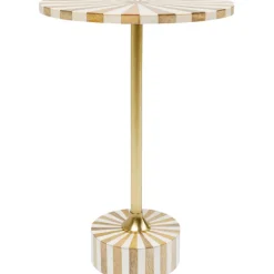 KARE Design Table d appoint Domero Cirque laiton blanc Ø40cm> Meubles