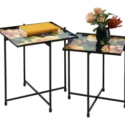 KARE Design Table d appoint Flowers Garden carré (2/set)><noscript><img width=
