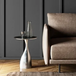KARE Design Table d appoint Spacey argenté Ø36cm> Meubles