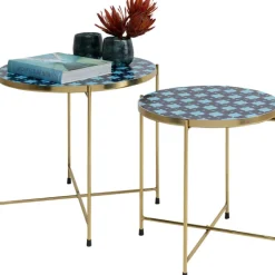 KARE Design Table d apppoint Priya bleu (2/set)><noscript><img width=