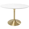 KARE Design Table Invitation blanc-laiton Ø120cm> Meubles