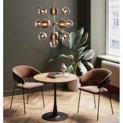KARE Design Table Schickeria chêne - noir Ø80cm> Meubles