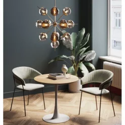 KARE Design Table Schickeria chêne blanc Ø80cm> Meubles