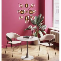 KARE Design Table Schickeria marbre blanc Ø80cm><noscript><img width=