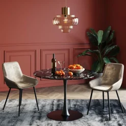 KARE Design Table Veneto marbre noir Ø110cm> Meubles
