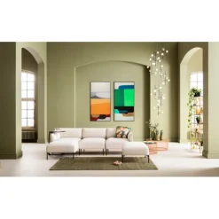 KARE Design Tableau encadré Abstract Shapes vert 73x143cm> Accessoires