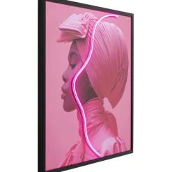 KARE Design Tableau encadré LED Pink Woman 80x80cm> Accessoires