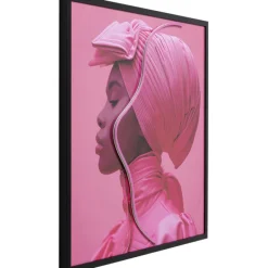 KARE Design Tableau encadré LED Pink Woman 80x80cm><noscript><img width=