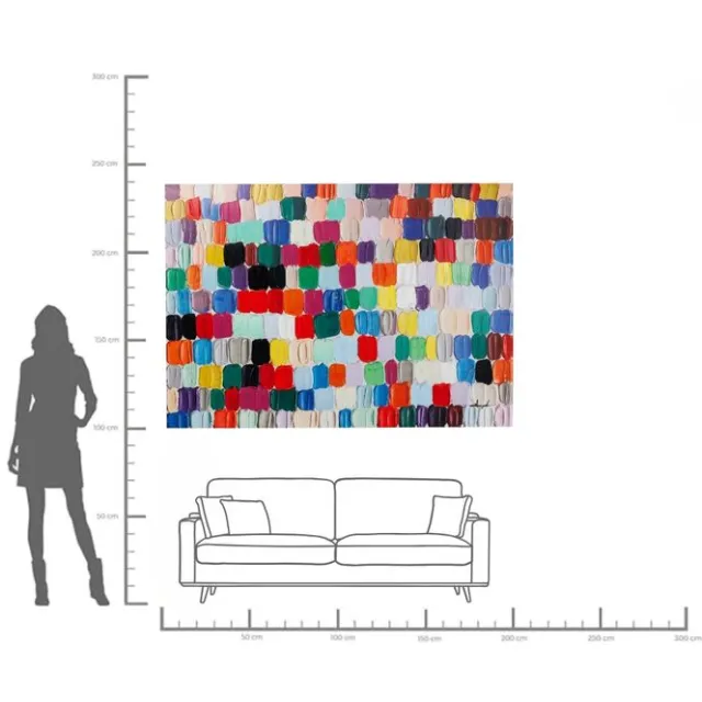 KARE Design Tableau sur toile Colorful Dots 200x140cm> Accessoires