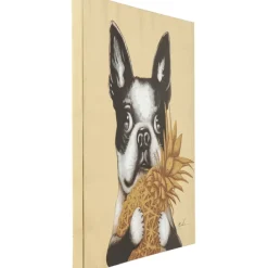 KARE Design Tableau sur toile Dog with Pineapple 80x80cm><noscript><img width=