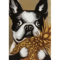 KARE Design Tableau sur toile Dog with Pineapple 80x80cm><noscript><img width=