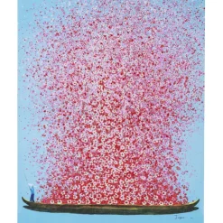 KARE Design Tableau sur toile Flower Boat bleu-fuchsia 80x100> Accessoires