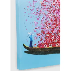 KARE Design Tableau sur toile Flower Boat bleu-fuchsia 80x100><noscript><img width=