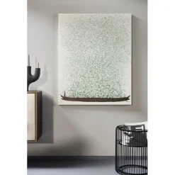 KARE Design Tableau sur toile Flower Boat beige vert 120x160cm><noscript><img width=