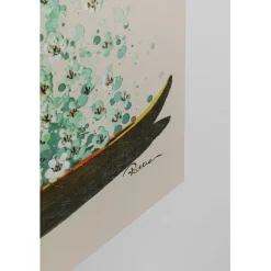 KARE Design Tableau sur toile Flower Boat beige vert 120x160cm><noscript><img width=