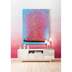 KARE Design Tableau sur toile Flower Boat bleu-fuchsia 120x160><noscript><img width=