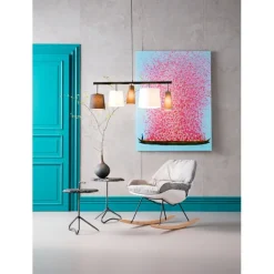 KARE Design Tableau sur toile Flower Boat bleu-fuchsia 120x160><noscript><img width=