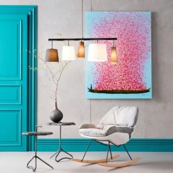 KARE Design Tableau sur toile Flower Boat bleu-fuchsia 120x160><noscript><img width=