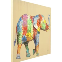 KARE Design Tableau sur toile Flower Elefant 120x90cm><noscript><img width=