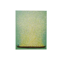 KARE Design Tableau sur toile Flower Boat vert jaune 80x100cm> Accessoires
