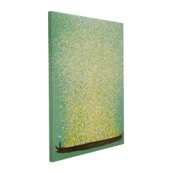 KARE Design Tableau sur toile Flower Boat vert jaune 80x100cm><noscript><img width=