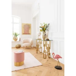 KARE Design Tableau sur toile Flower Boat doré-fuchsia 80x100><noscript><img width=