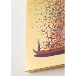 KARE Design Tableau sur toile Flower Boat doré-fuchsia 80x100><noscript><img width=