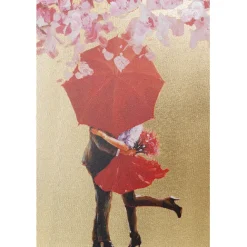 KARE Design Tableau sur toile Flower Couple doré-fuchsia80x100><noscript><img width=