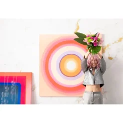 KARE Design Tableau sur toile Tendency Circle rose 120x120cm><noscript><img width=